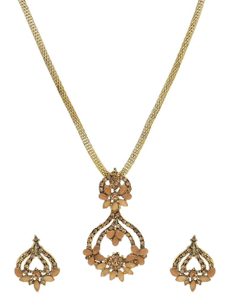 Traditional Pendant Set in Gold finish - CNB42143