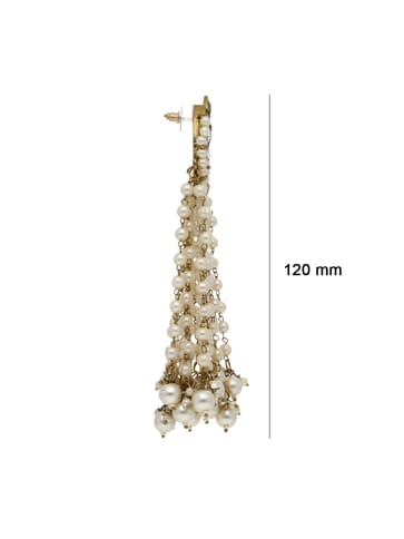 Antique Long Earrings in Mehendi finish - CNB21839