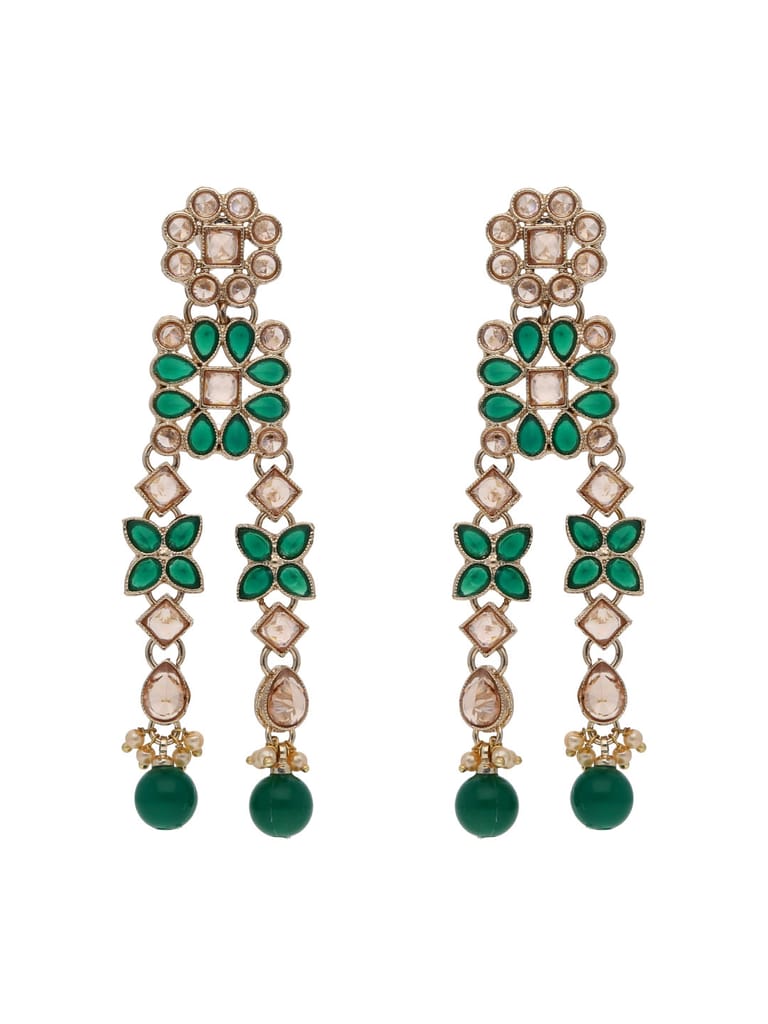 Reverse AD Long Earrings in Rose Gold finish - CNB21814