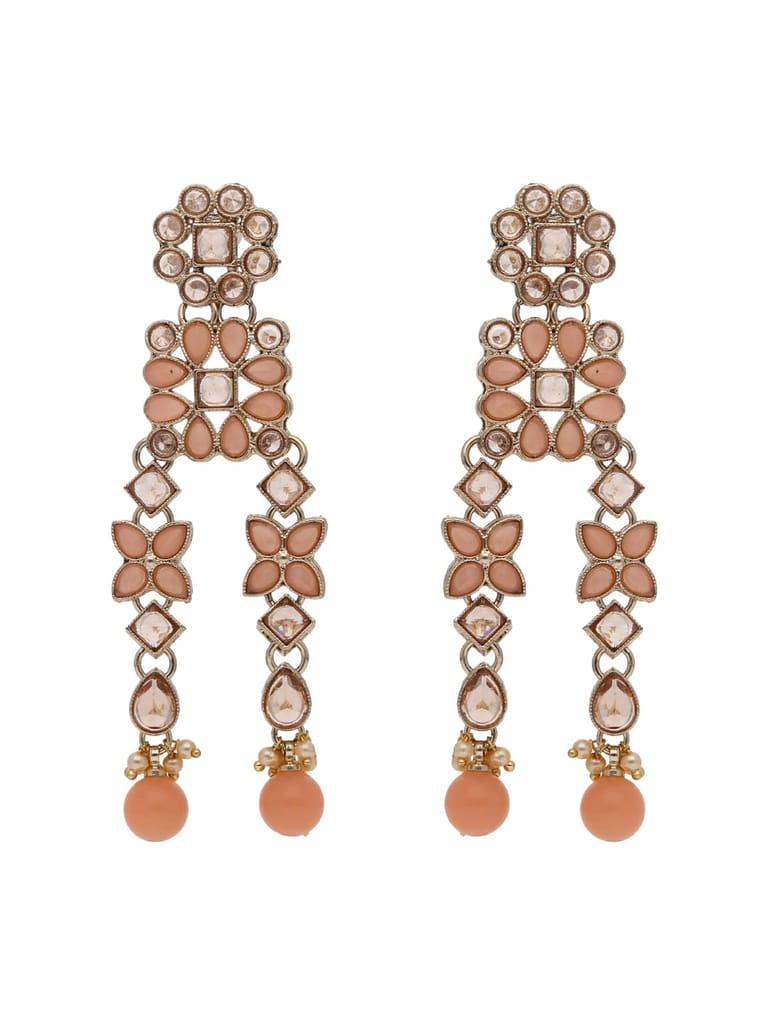 Reverse AD Long Earrings in Rose Gold finish - CNB21816