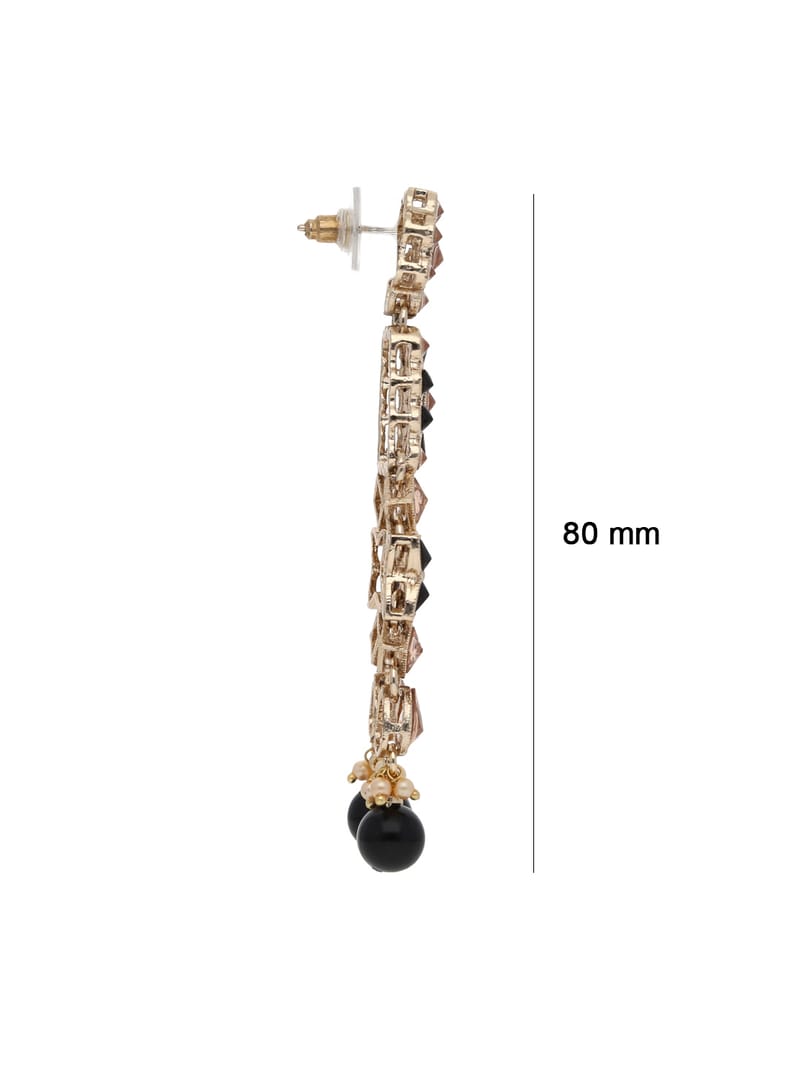 Reverse AD Long Earrings in Rose Gold finish - CNB21817
