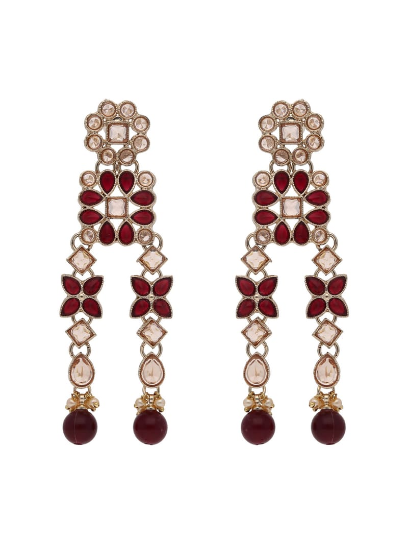 Reverse AD Long Earrings in Rose Gold finish - CNB21813