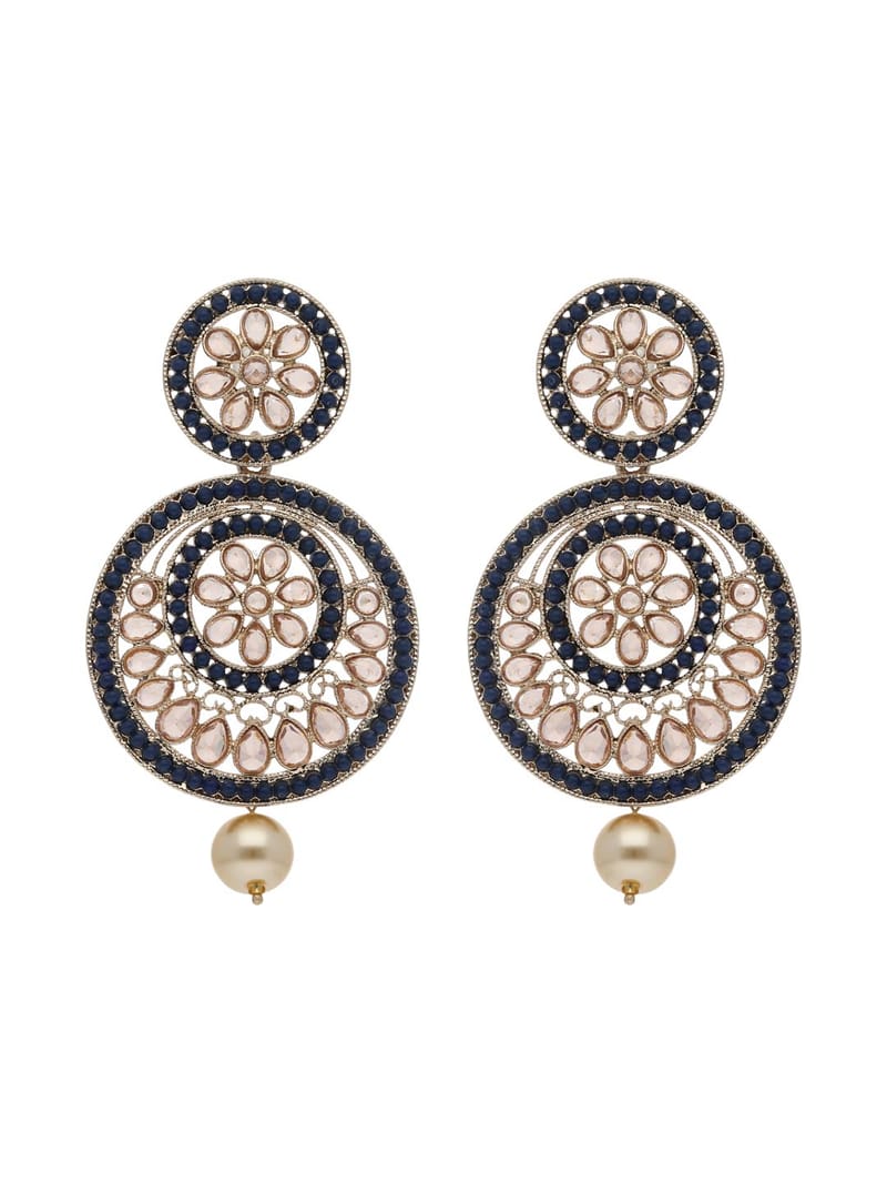 Reverse AD Long Earrings in Rose Gold finish - CNB21811