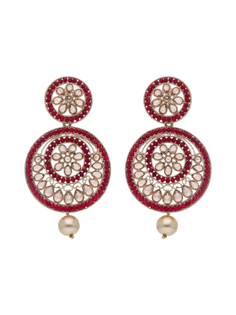 Reverse AD Long Earrings in Rose Gold finish - CNB21810
