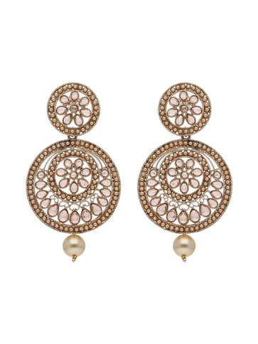 Reverse AD Long Earrings in Rose Gold finish - CNB21809