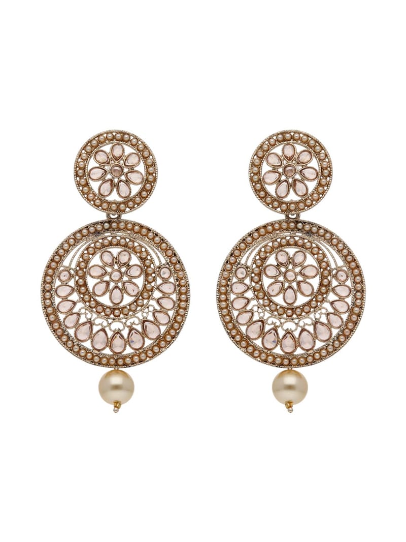Reverse AD Long Earrings in Rose Gold finish - CNB21809