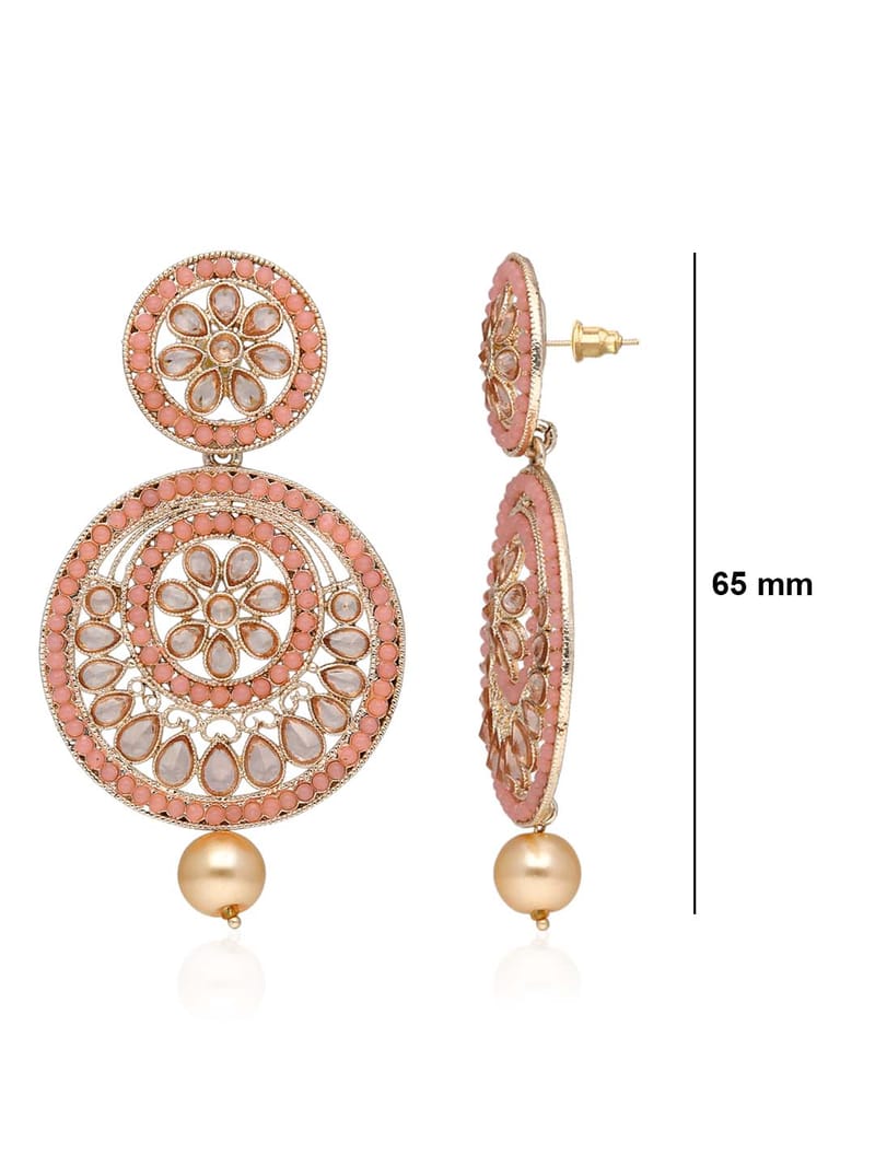 Reverse AD Long Earrings in Rose Gold finish - CNB34596