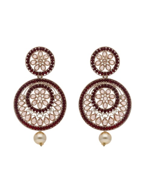 Reverse AD Long Earrings in Rose Gold finish - CNB21807
