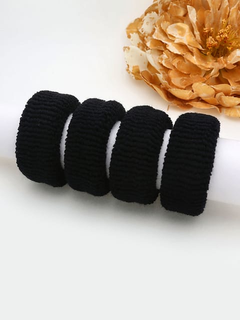 Woollen Rubber Bands in Black color - 1003BL