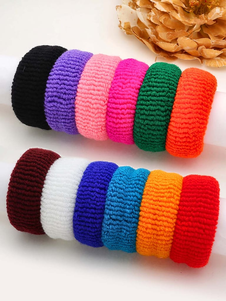 Woollen Rubber Bands in Dark color - 1003DK