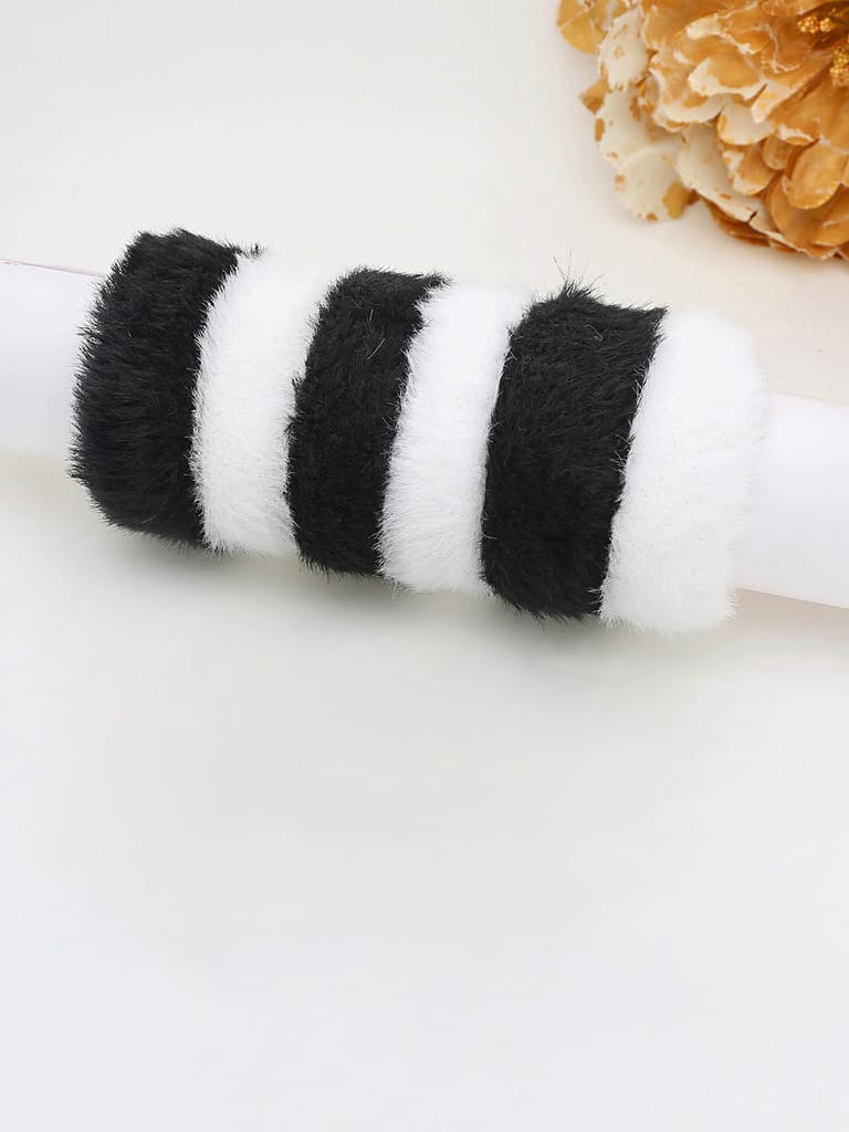 Fur Rubber Bands in Black & White color - 1009BW