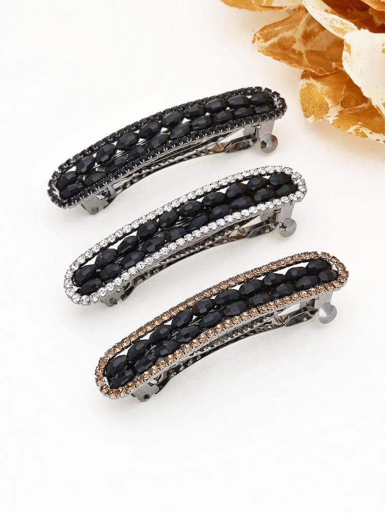 Fancy Hair Clip in Black Rhodium finish - 2090BL