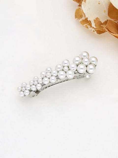 Fancy Hair Clip in Rhodium finish - 2202RO