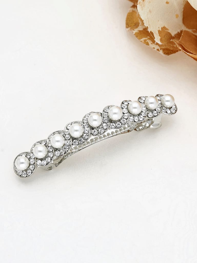 Fancy Hair Clip in Rhodium finish - 799RO