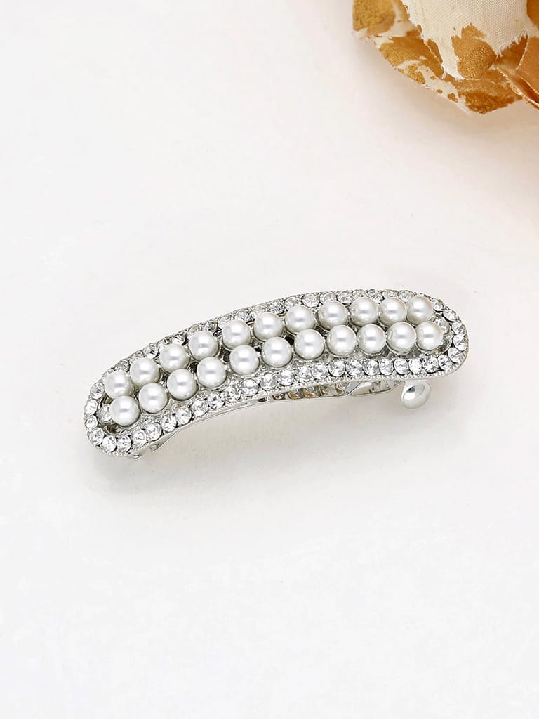 Fancy Hair Clip in Rhodium finish - 801RO
