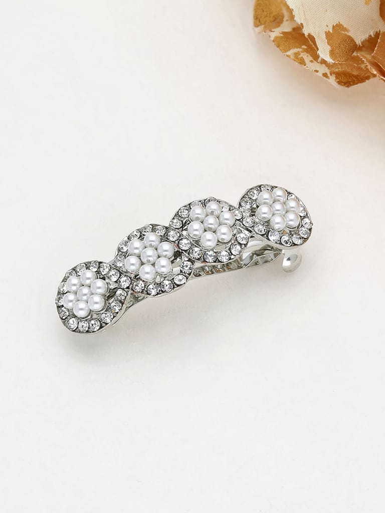 Fancy Hair Clip in Rhodium finish - 803RO