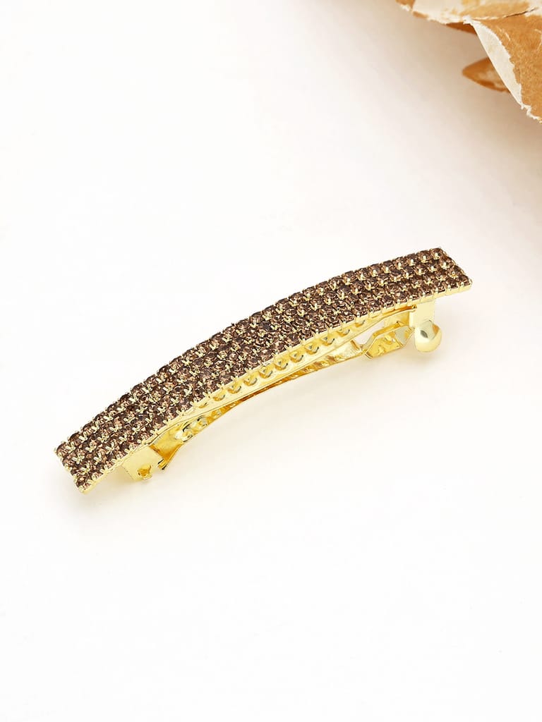 Four Line Setting Stone Hair Clip in Gold finish - 1447LCTGO