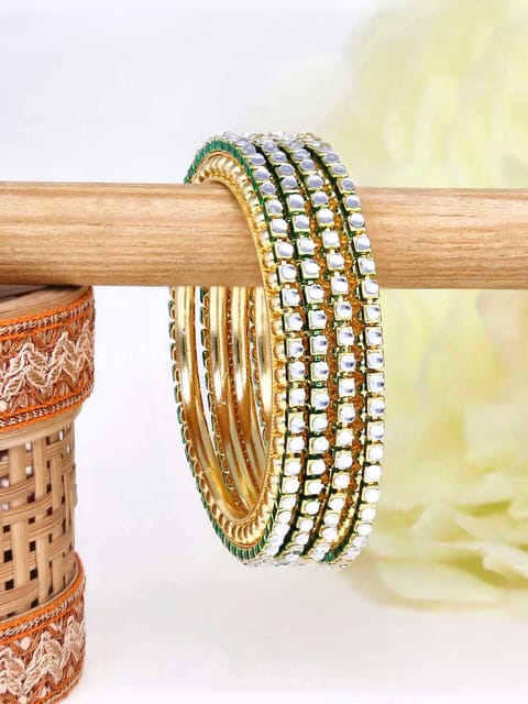 Kundan Bangles in Gold finish - 444