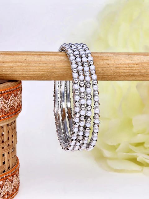 Traditional Bangles in Rhodium finish - 3103RO