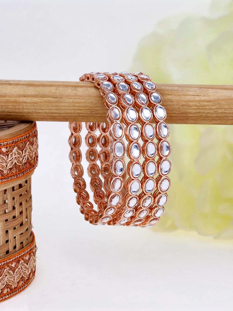 Kundan Bangles in Rose Gold finish - 21141
