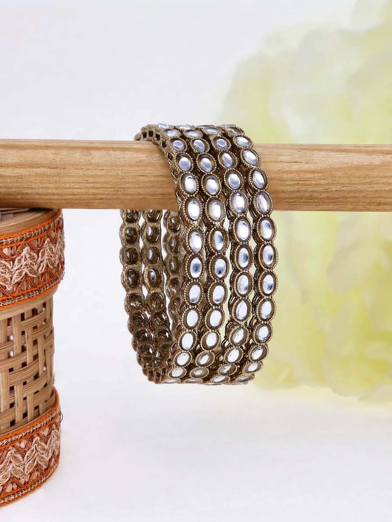 Kundan Bangles in Mehendi finish - 21293