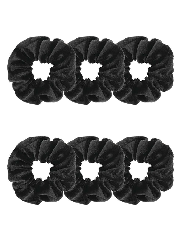 Velvet Scrunchies in Black color - 4993