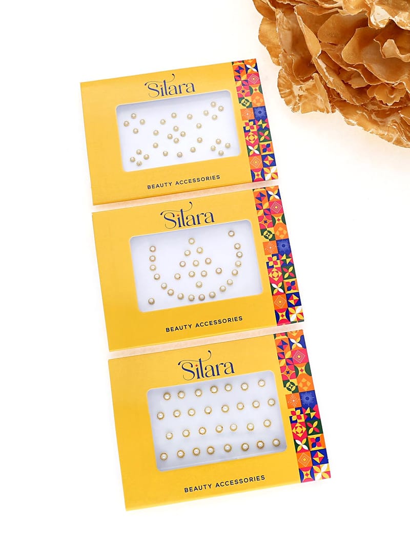 Traditional Bindis in White color - SR012