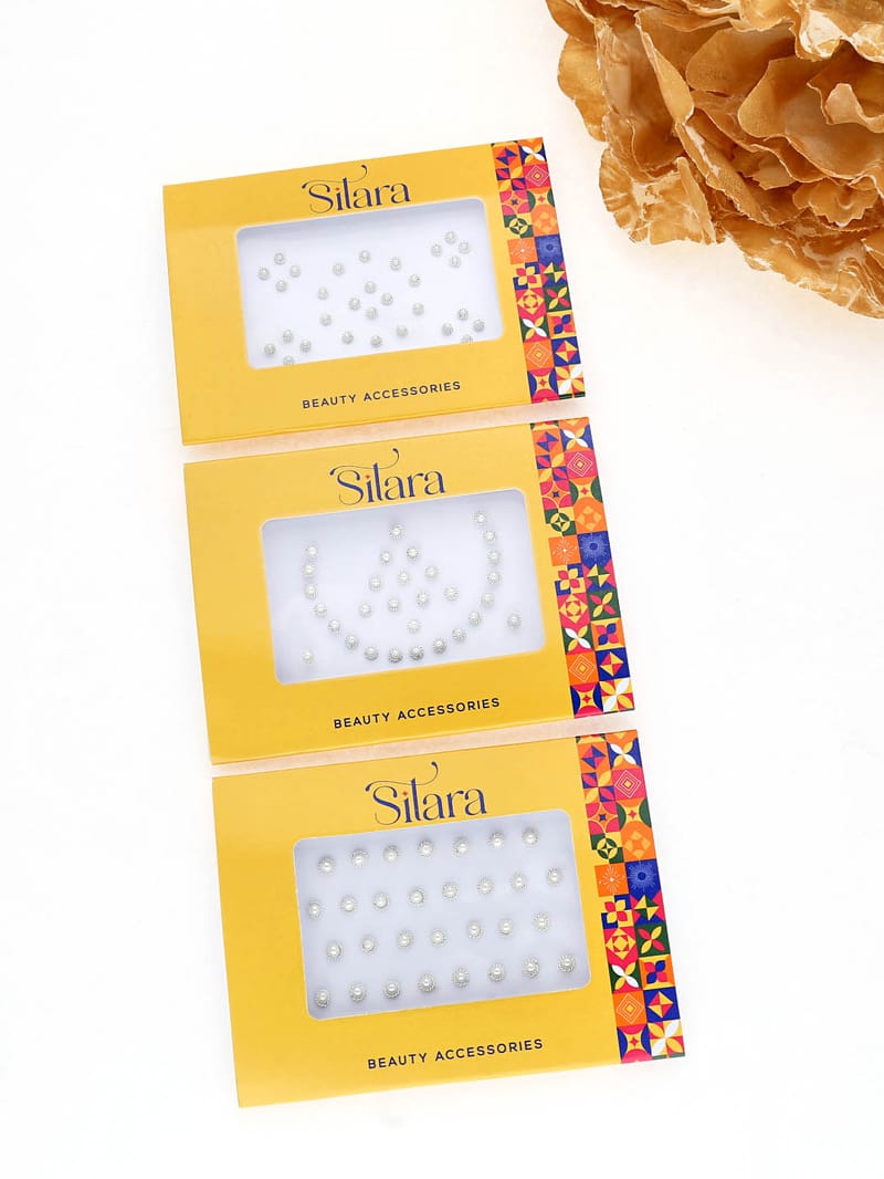 Traditional Bindis in White color - SR011
