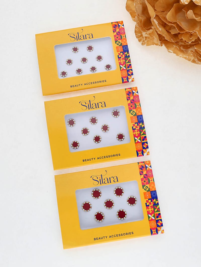 Traditional Bindis in Maroon color - SR050