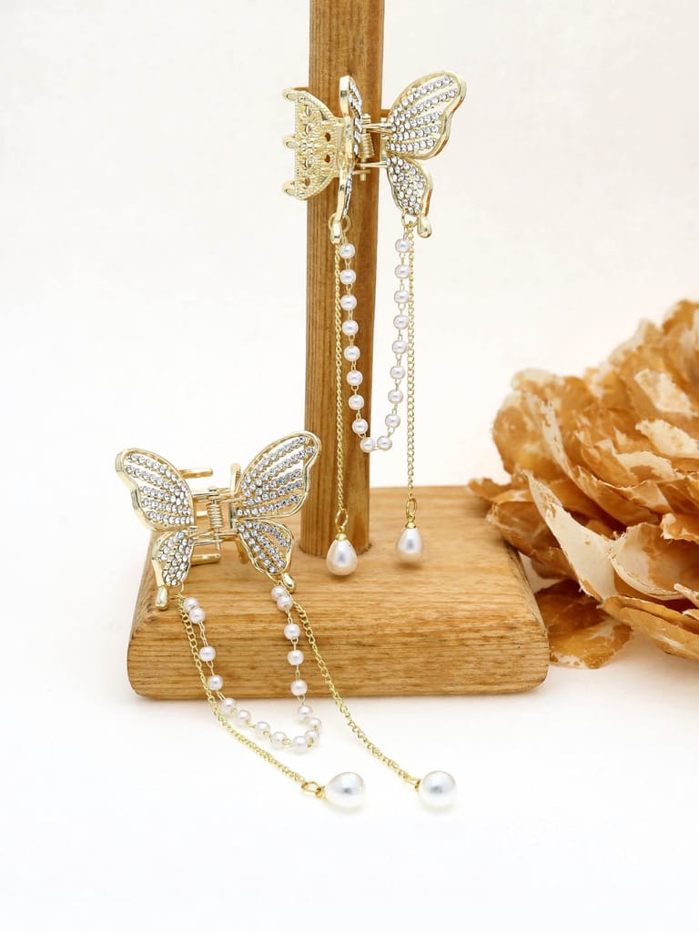Fancy Butterfly Clip with Hanging in Gold finish - THF466