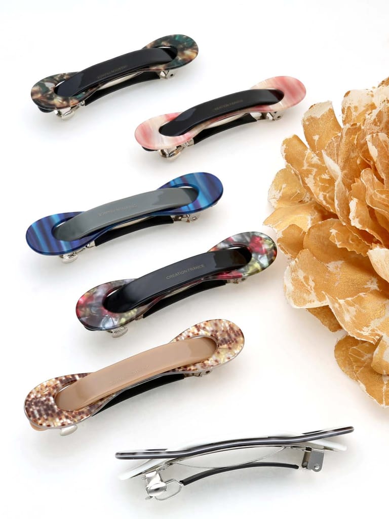 Fancy Hair Clip in Rhodium finish - THF707