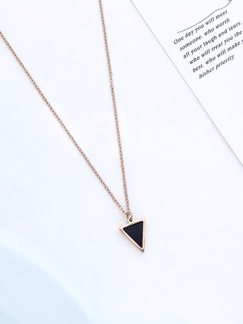 Western Pendant with Chain in Rose Gold finish - THF748