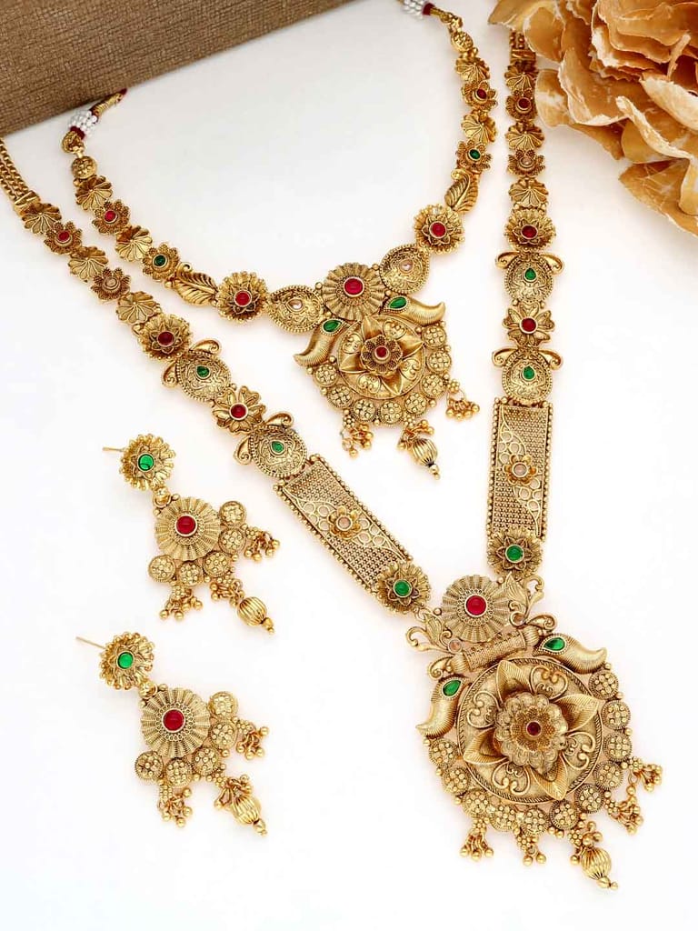 Antique Short Necklace with Long Combo Set - THF780