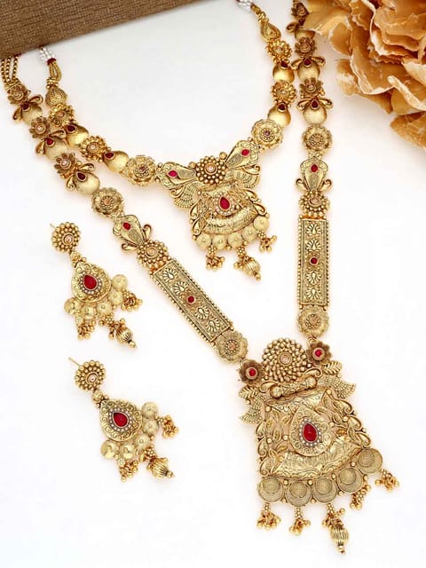 Antique Short Necklace with Long Combo Set - THF781