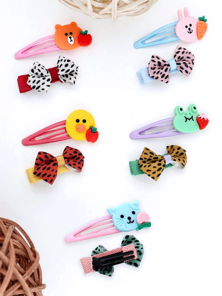 Hair Clip with Tik Tak Pin in Assorted color - THF874