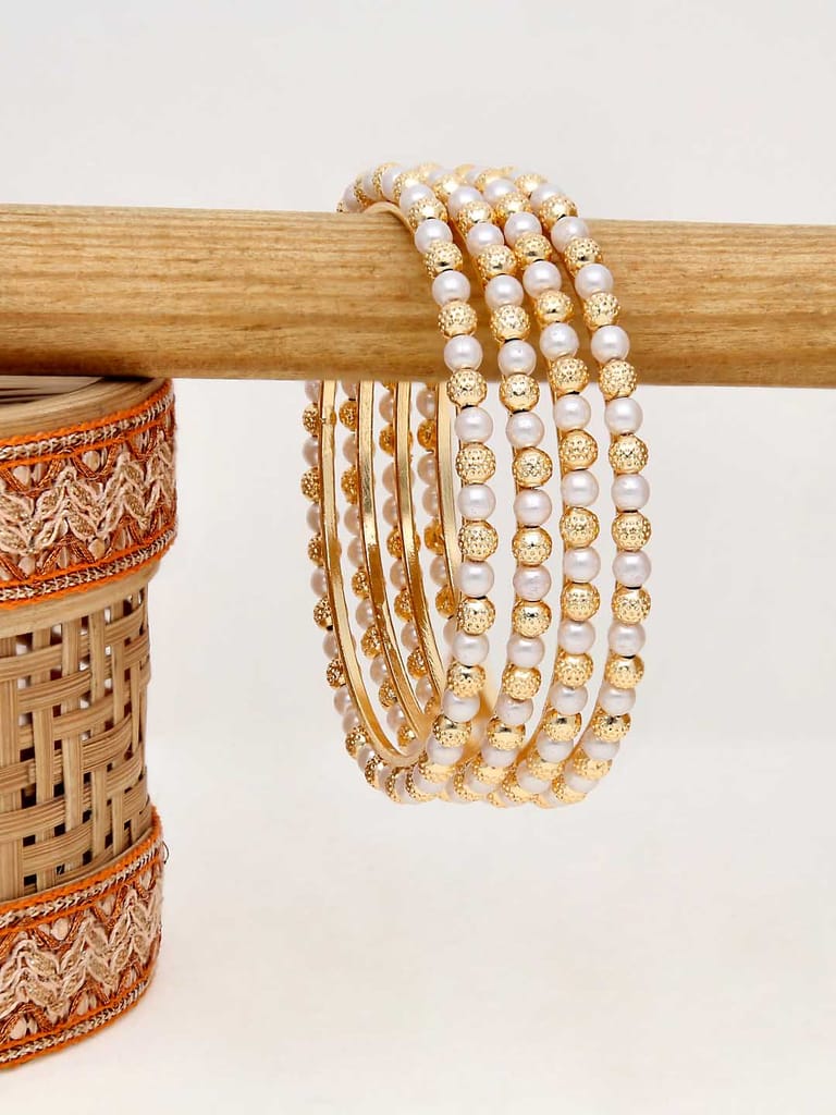 Pearls Bangles in Gold finish - 2.4