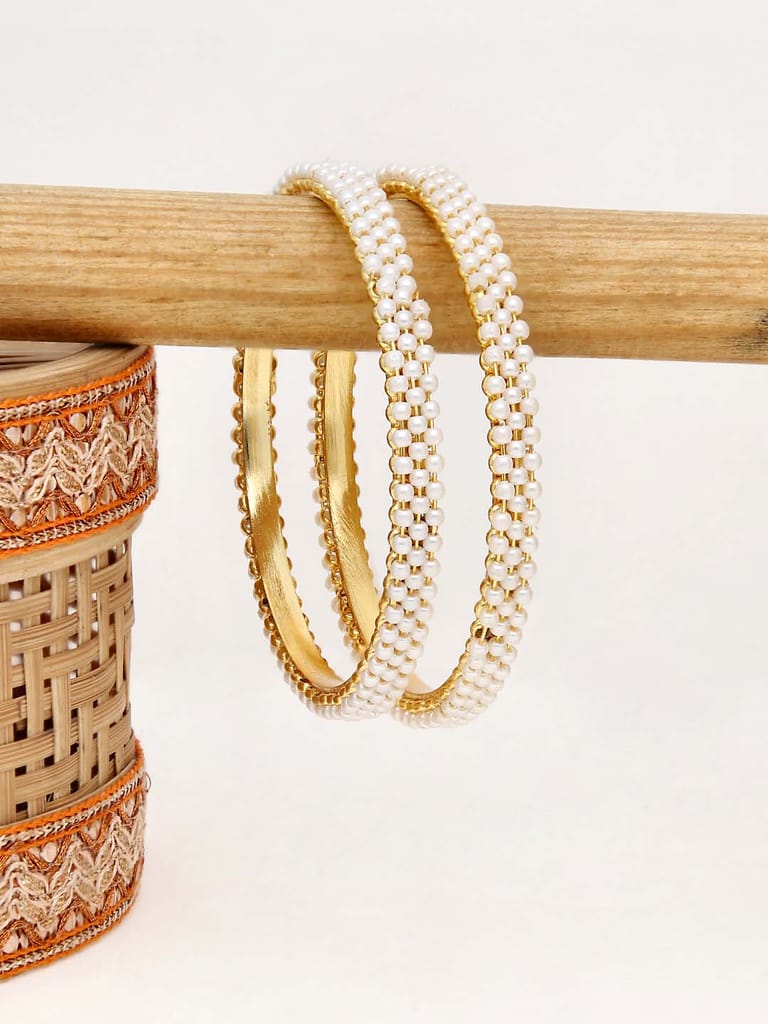Pearls Bangles in Gold finish - 2.6