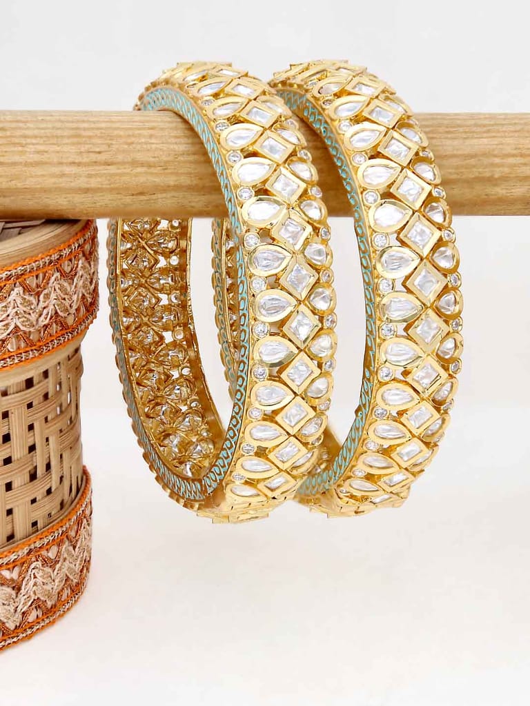 Kundan Bangles in Gold finish - 2.8