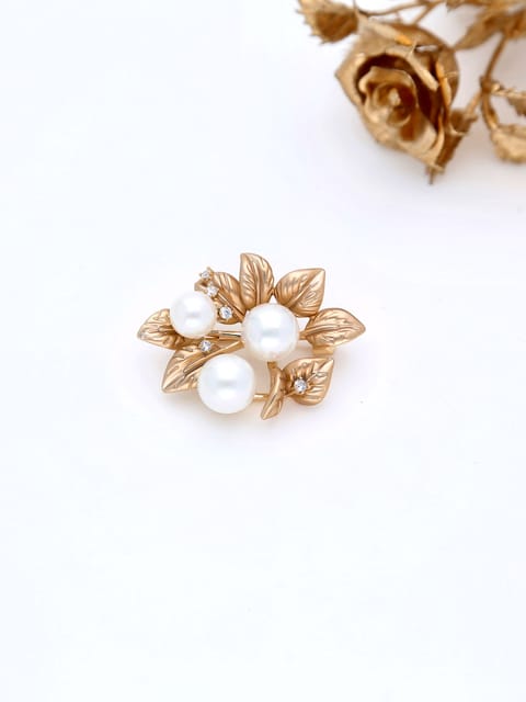AD / CZ Brooch in Gold finish - THF1299