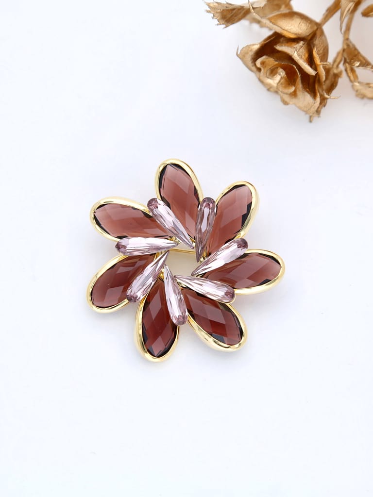 AD / CZ Brooch in Gold finish - THF1332