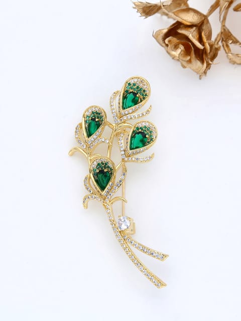 AD / CZ Brooch in Gold finish - THF1336