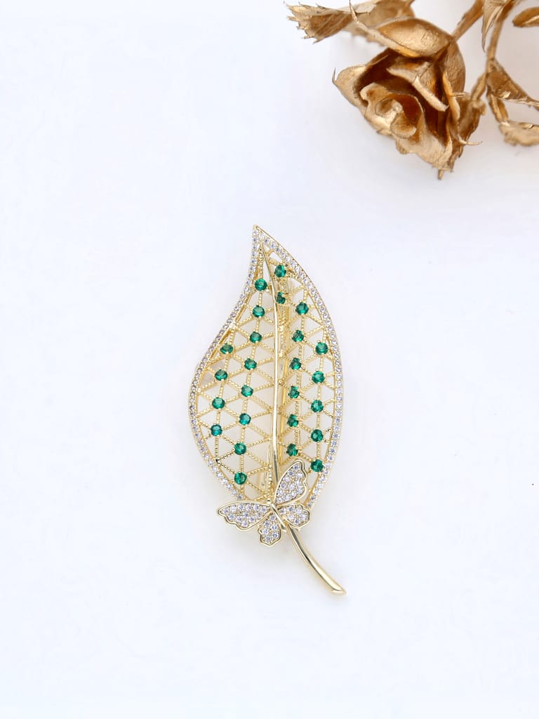 AD / CZ Brooch in Gold finish - THF1339