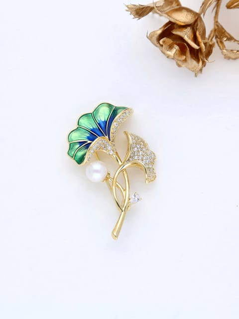 AD / CZ Brooch in Gold finish - THF1343
