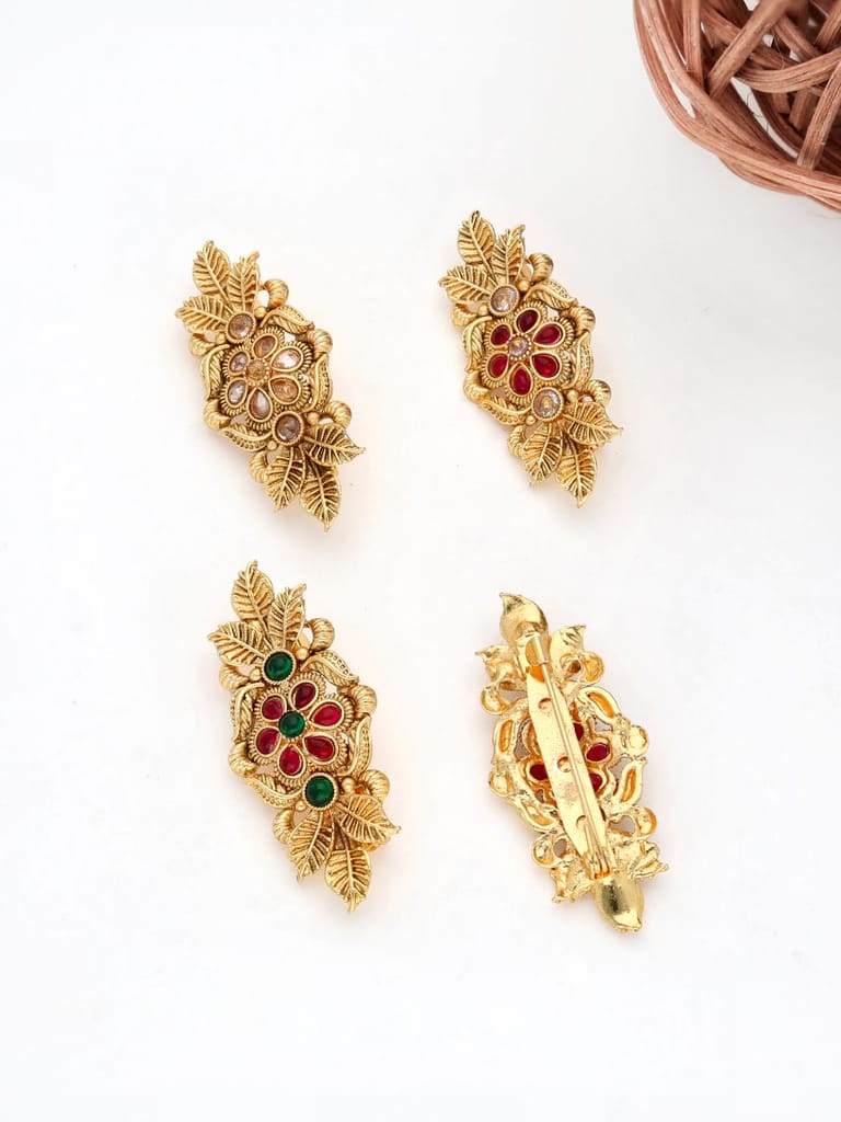 Antique Saree Pins in Gold finish - THF1395