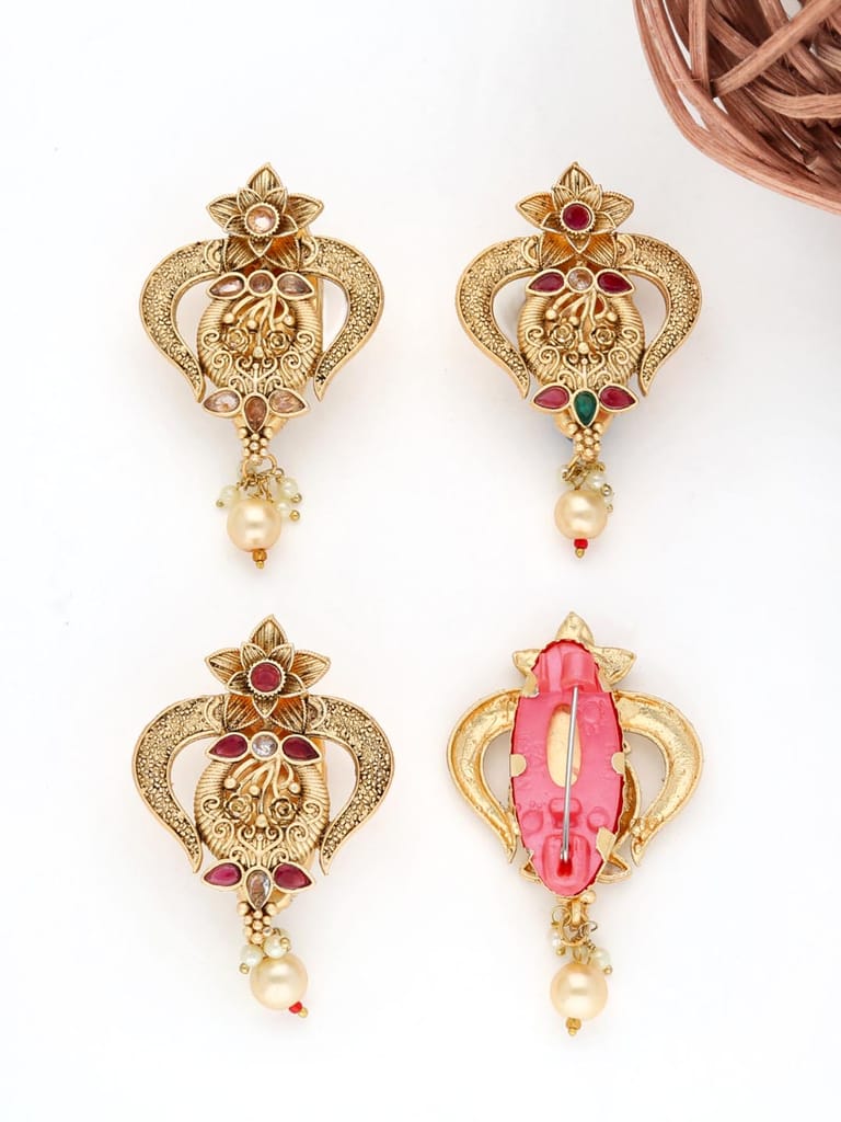 Antique Saree Pins in Gold finish - THF1401