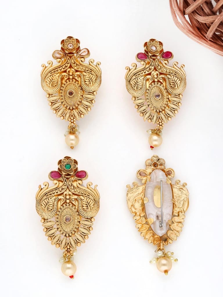 Antique Saree Pins in Gold finish - THF1403