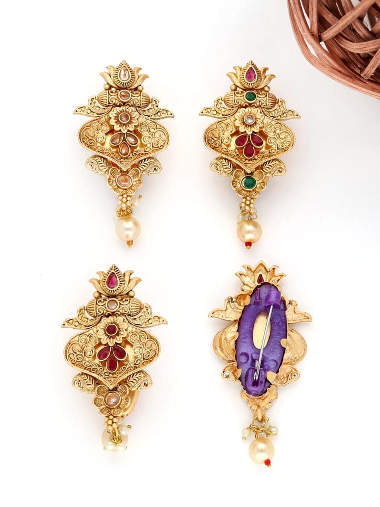 Antique Saree Pins in Gold finish - THF1404