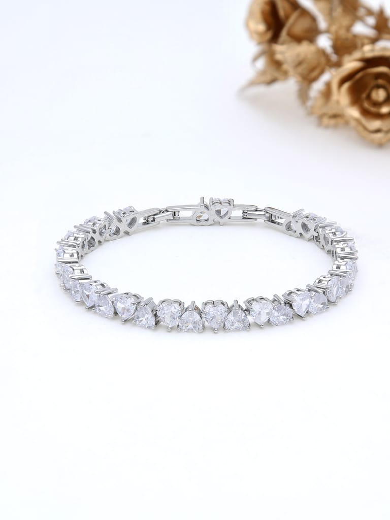 AD / CZ Loose / Link Bracelet in Rhodium finish - THF1739
