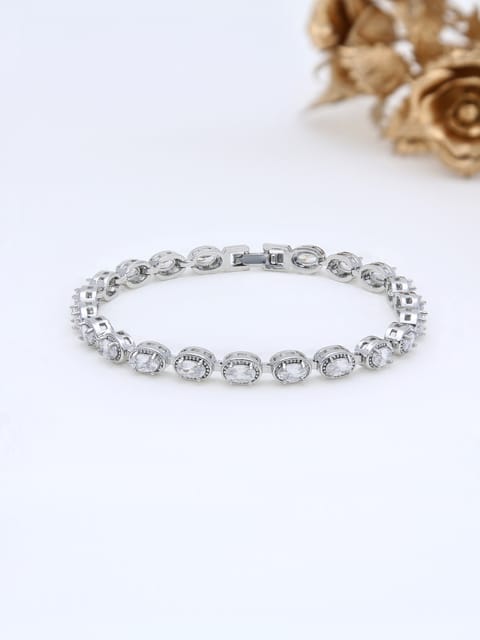 AD / CZ Loose / Link Bracelet in Rhodium finish - THF1749