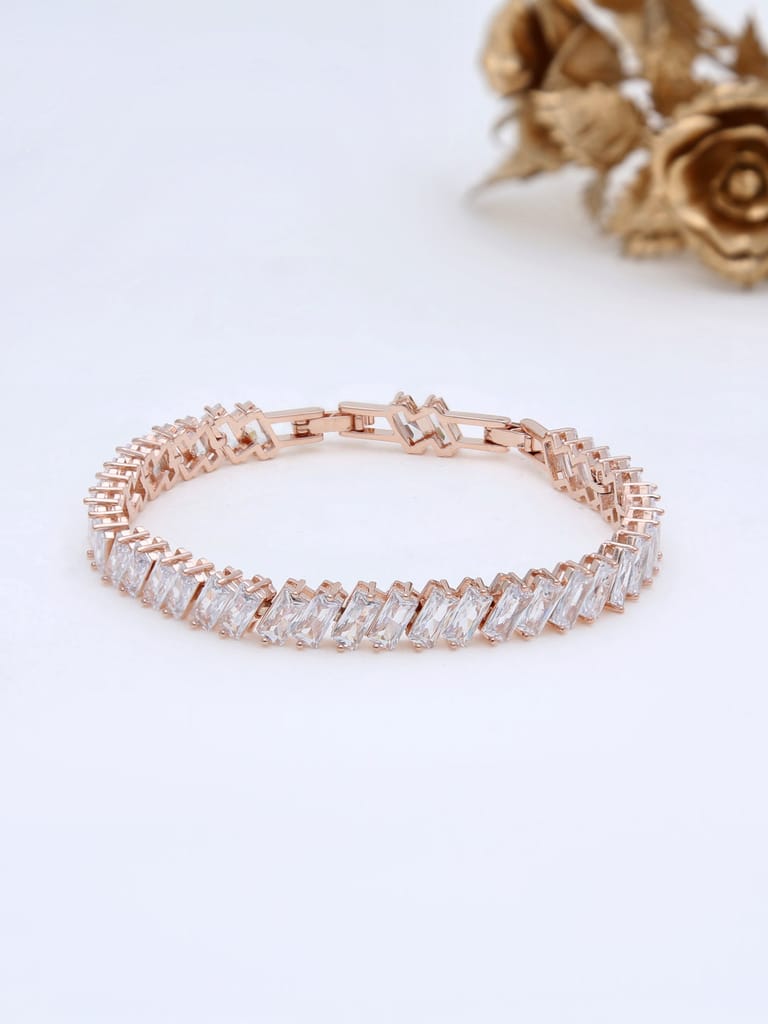AD / CZ Loose / Link Bracelet in Rose Gold finish - THF1748
